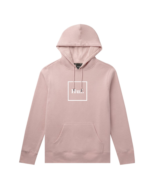 HUF BOX LOGO PULLOVER HOODIE - CORAL PINK