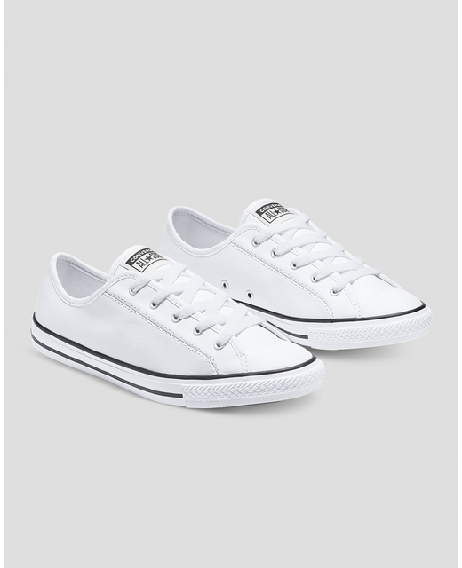 CONVERSE LEATHER DAINTY WHITE BLACK WHITE - Womens-Footwear ...