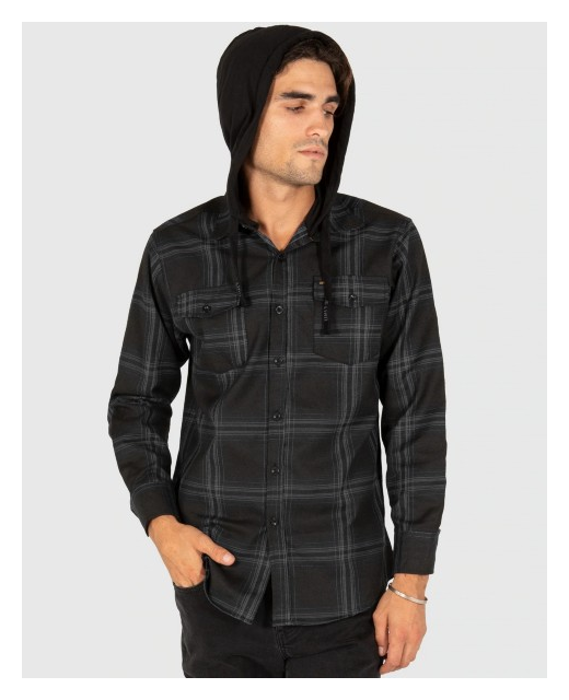 UNIT CHESTER HOODED FLANNEL SHIRT