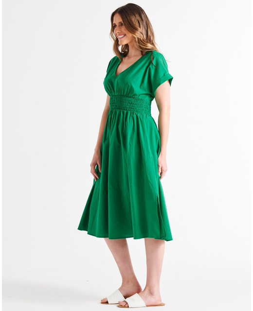 BETTY BASICS CARRIE DRESS HOLLY GREEN